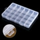 thumbnail image 5 of 24 Grid Transparent Plastic Rectangle Storage Box For Component Jewelry Box Bead Pills Organizer Nail Art Tip Case Container, 5 of 10