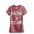 thumbnail image 1 of Faith Greater Than Fear Women's Fashion Relaxed T-Shirt Tee Heather Rouge 2X-Large, 1 of 4