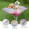 thumbnail image 4 of Gilded Floral Watercolor Pattern Square Fitted Tablecloth with Elastic Edge,Square Table Cover,Washable Elastic Table Cover for Home Kitchen Party Decor 34"x34", 4 of 6
