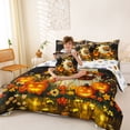 thumbnail image 4 of Manfei Spooky Halloween Ghosts 7-Piece Twin Bedding,Pumpkin Lantern Bedding Comforter Set,Black,Halloween Reversible, 4 of 7