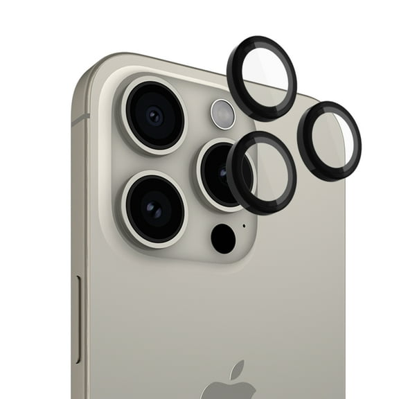 Case-Mate Apple iPhone 15 Pro Max / iPhone 15 Pro Camera Lens Protector with Aluminum Rings - Black