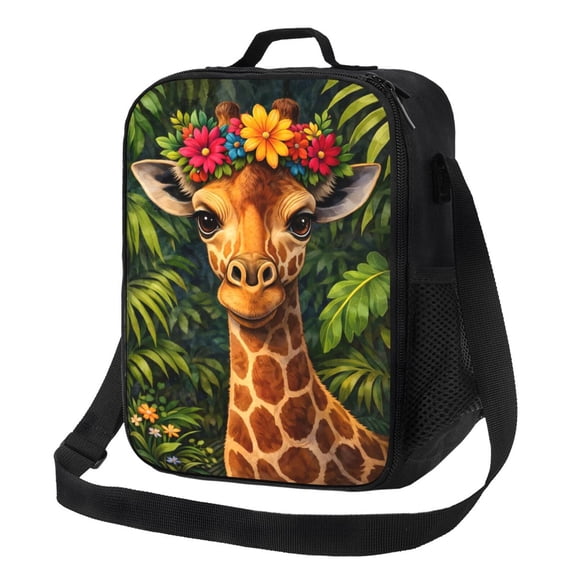 Cute Giraffe Lunch Bag Insulated Thermal Lunch Box with Shoulder Strap & Handle for Women and Men
