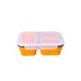 thumbnail image 2 of Matsuzay Fiambrera de silicona con 3 compartimentos, plegable, para viajes escolares, senderismo, alimentos, frutas, contenedor, reutilizable, Mostrada Naranja, 2 of 6