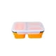 thumbnail image 2 of Bewildely Fiambrera de silicona con 3 compartimentos, plegable, para el hogar, para el trabajo, para la escuela, para comida, para el desayuno, lavable, Mostrada Naranja Bewildely HA065336-06, 2 of 6