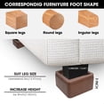 thumbnail image 3 of MQ Bed Risers 3inch, Adjustable Furniture Risers 3/6/9 inch. Heavy Duty Oversized Bed Legs Risers Can Up to 6000 lbs - Chair Risers,Sofa or Table Risers (Brown 6 Pack), 3 of 8