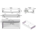 thumbnail image 6 of 36" x 18" Solid Surface Wall Mount Rectangle Matte White Vessel Sink with Faucet Hole, 6 of 7