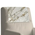 thumbnail image 4 of COEQINE Headrest Cover for Home Recliner, 17x27 Inch PU Leather Couch Headrest Covers with Hook & Loop Straps, Decorative Protector for Office Chair, Theater Seat, Marble White Gold, 4 of 7