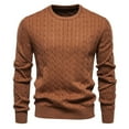 thumbnail image 2 of Kilaqueen Mock Neck Sweater for Men Casual Cotton Crewneck Loose Fit Classic Twist Patterned Textured Long Sleeve Cable Knitted Pullover Tops, 2 of 4