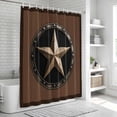 thumbnail image 5 of Polyester Fabric Vintage Texas Star Shower Curtain, Retro Art Country Waterproof Bathtub Curtain Bathroom Decor Set with Hooks 54 x 78 Inches, 5 of 6