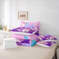 thumbnail image 6 of Manfei Ballet Dancer Slihouette 7-Piece Bedding Comforter Set,Chic Flower Floral King Bedding Sets,Pink Purple Bed Sheets For Girls Kids,Ultra Soft Home Decor, 6 of 8