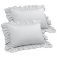 thumbnail image 1 of PiccoCasa Microfiber Ruffle Pillowcases 2 Pcs with Envelope Light Gray Queen, 1 of 7