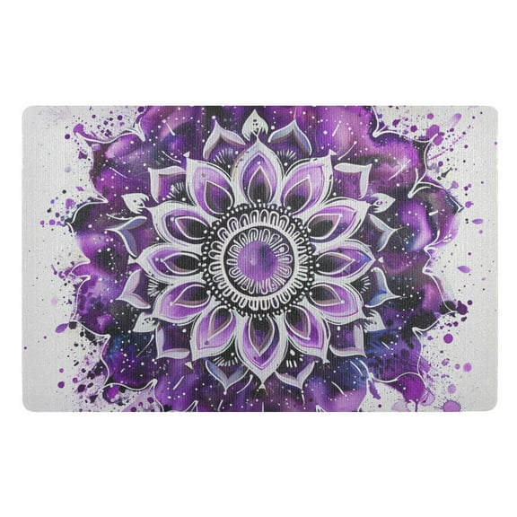 JSTEL Purple Mandala Painting Front Door Mat Outside Entrance 32x20 Inch Doormat for Outdoor Indoor Washable Non Slip Floor Mats