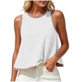 thumbnail image 2 of TGSLY Color Block Contrast Trim Tank Tops for Women Crew Neck Sleeveless Blouses A-Line Flowy Loose Fit Solid Color Going Out Tshirts S, 2 of 6