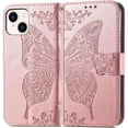 thumbnail image 2 of for iPhone 15 Plus/iPhone 14 Plus Wallet Case for Women,Butterfly Emboss PU Leather Flip Folio Cover Card Holder Stand Phone Case Wallet for iPhone 14 Plus/15 Plus 6.7 Inch (Rose Gold), 2 of 13