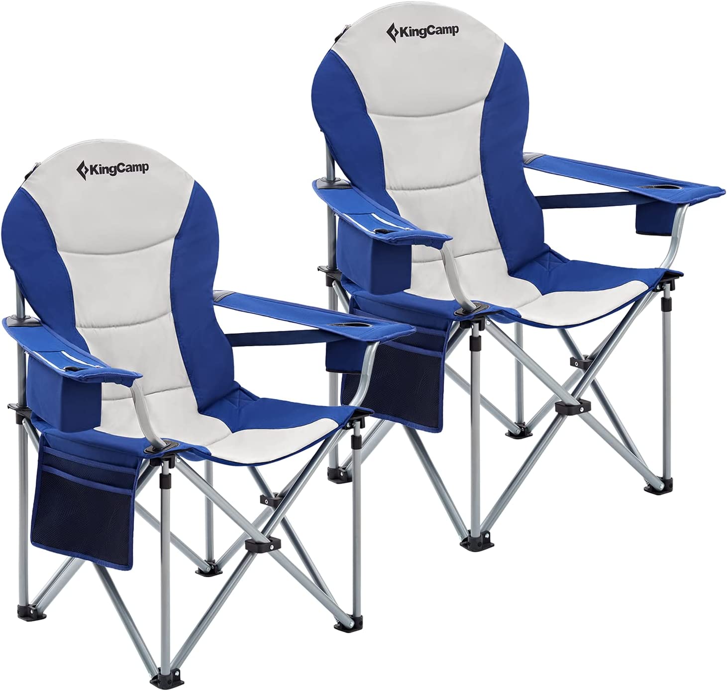 Lumbar Back Padded Camp Chair Heavy Duty Oversized Folding Camping