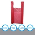 thumbnail image 4 of Plastic T Shirt Bags - Red - 11 ½” x 6" x 21" - Case of 1000, 4 of 5