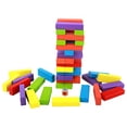 thumbnail image 2 of Multi Color Tumbling Wood Building Stacking Game 54 Piece Tumble, 2 of 5