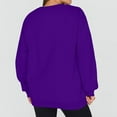 thumbnail image 4 of Qwertyu Crew Neck Sweatshirts Women Long Sleeves Casual Shirts Color Round Neck Sweatshirt Crewneck Pullover Tunic Tops Fall Winter Clothes Purple L, 4 of 4