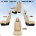 thumbnail image 4 of Coverado Car Seat Covers Full Set, Waterproof Faux Leather Seat Protectors with Head Pillow, Universal Fit Most Cars, Beige, 4 of 6
