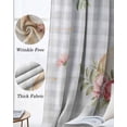 thumbnail image 6 of Easter Blackout Curtains for Bedroom, Thermal Insulated Drapes, Spring Watercolor Bunny Flower Leaf Grey Plaid Black Out Curtains 63 Inch Long Room Darkening Kitchen Curtains 42"x63" 2 Panels, 6 of 8