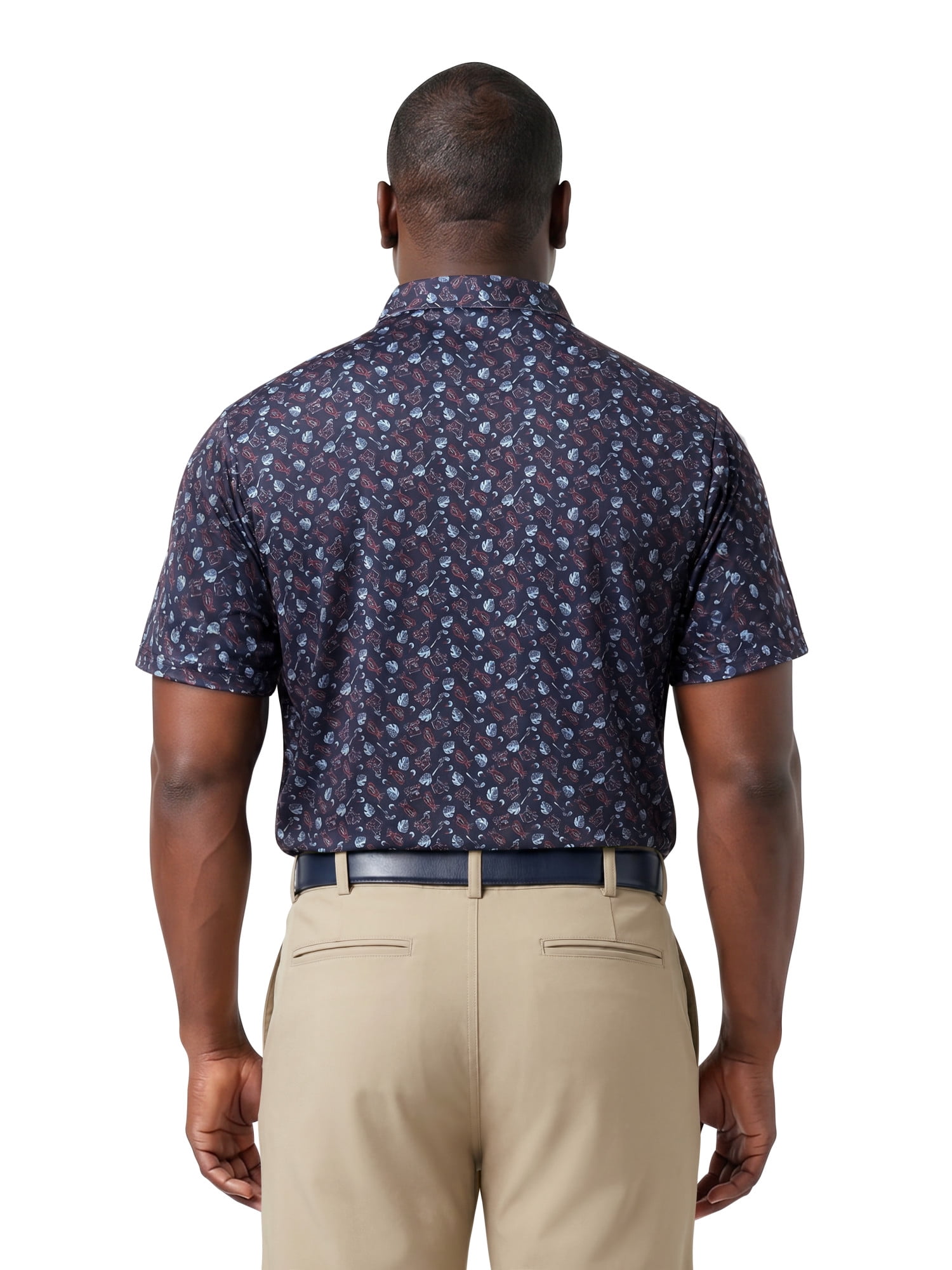 Ben Hogan Performance Men’s & Big Men's All-Over Tossed Print Short Sleeve Golf Polo Shirt, Sizes S-4XLT