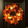 thumbnail image 6 of Halloween Wreaths for Front Door - Maple Leaves Pumpkins | Fall Wreaths Artificial Wreath Decorations for Indoor Outdoor Thanksgiving Halloween Fall Decorations for Home, 6 of 9