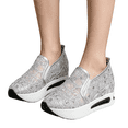 thumbnail image 2 of YOUYEDIAN Loafers for Women Fashion Lace Deco Mesh Versatile Sequin Embroidered Platform Flats Casual Round Toe Slip On Comfy Breathable Walking Shoes, 2 of 5