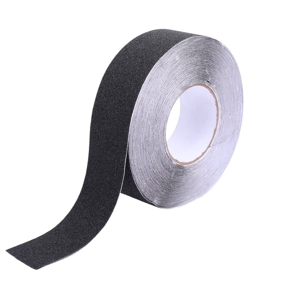 HFS(R) Anti Slip Safety Grip PVC Tape 80‑Grit for Stairs, Ramps, Ladders  2" X 65.6FT Black
