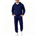 thumbnail image 2 of Gvtxlev Boys Tracksuits 2026 Long Sleeve Fleece Hoodies with Kangaroo Pocket Casual 2 Piece Jogger Set Solid Color Sizes 2-14 Years, 2 of 6