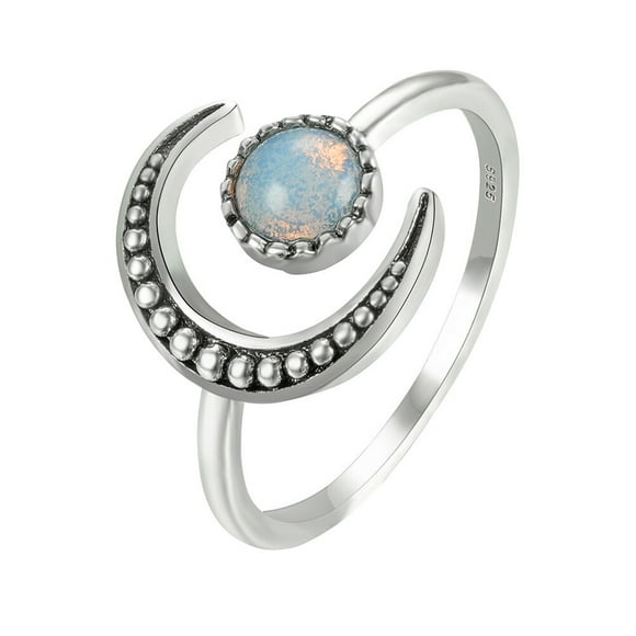 KAKOWELY Creative Ring 1pc Creative Moon Sun Opening Adjustable Ring Chic Moonstone Ring Jewelry0.71"X0.39"X0.2"
