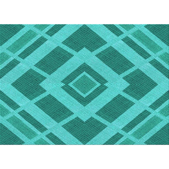Ahgly Company Machine Washable Indoor Rectangle Transitional Dark Cyan Green Area Rugs, 8' x 12'