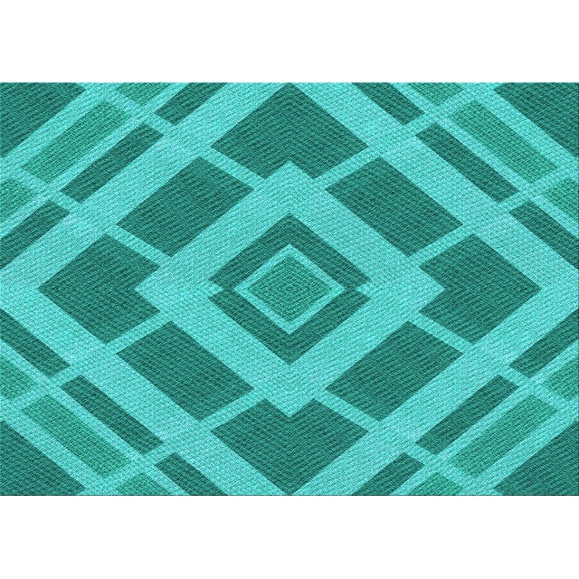 Ahgly Company Machine Washable Indoor Rectangle Transitional Dark Cyan Green Area Rugs, 4' x 6'