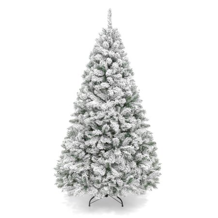 Christmas Trees For Sale Phoenix Az Best Choice Products 6ft Snow Flocked Hinged Artificial Christmas Pine Tree Holiday Decor with Metal Stand, Green ()