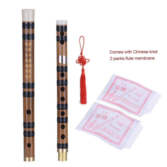Bitter Pluggable Handmade Bitter Bamboo Flute/Dizi Traditional Chinese Musical Woodwind Instrument in E Key for Beginner Study Level