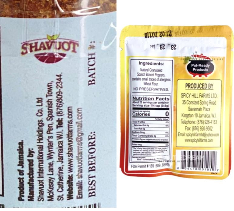 Shavuot & Spicy Hill Scotch Bonnet Pepper Powder 4-Pack – Product of Jamaica – Curated & Packaged by ODatzGood