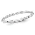 thumbnail image 1 of Ladies 2mm Stackable Milgrain Wedding Band Ring in 14K White Gold, 1 of 4
