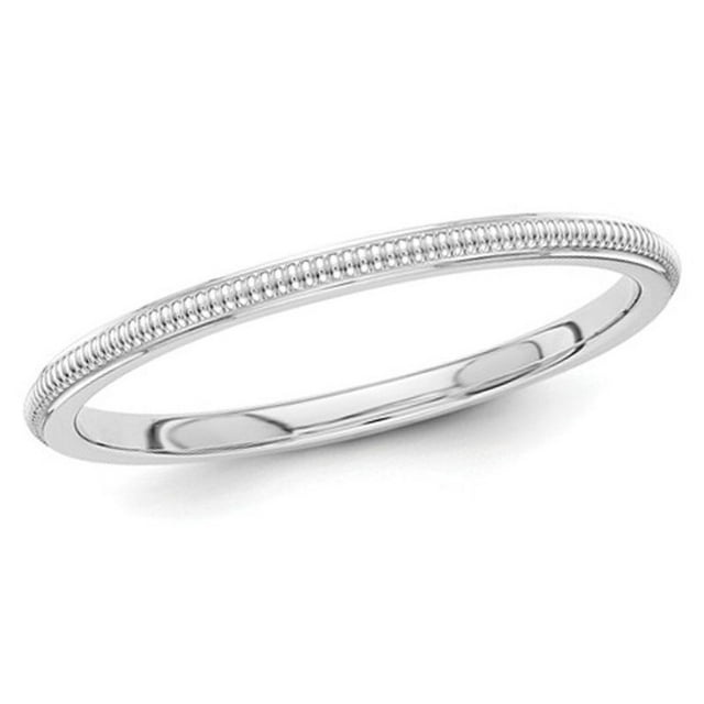 Bague de Mariage Empilable pour Dames 2mm en Or Blanc 14K