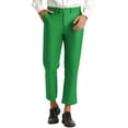 thumbnail image 1 of INSPIRE CHIC Pantalon Habillé pour Homme, devant Plat, Ajusté, Bureau, Bal, Court, Vert 36, 1 of 4