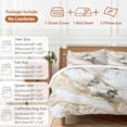 thumbnail image 6 of Queen 4 Piece Bedding Set Abstract Natural Art Marble Pattern Soft Breathable Duvet Cover and Pillowcase,Stone Texture Gpld Stripe Duvet Cover Set Washable Bed Sheets for Bedroom Dormitory Guest Room, 6 of 9