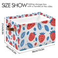 thumbnail image 4 of Yayeee Canvas Storage Basket with Handles for Shelves Fabric Bins Closet Organizer, Playful Strawberries, 4 of 8