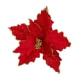 thumbnail image 3 of Glitter Christmas Flower Pendant Artificial Flowers for Home Indoor Bouquets red, 3 of 9