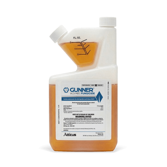 Gunner 14.3 Propiconazole Fungicide (1 Pint)  – Controls Brown Patch, Dollar Spot, Blights, Powdery Mildew, and Rusts  - Atticus