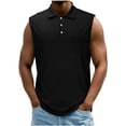 thumbnail image 7 of ZGRBOU Sleeveless Polo Shirts for Men Collared Button Casual Summer Tank Tops Loose Lightweight Vintage Solid Golf Shirts, 7 of 7