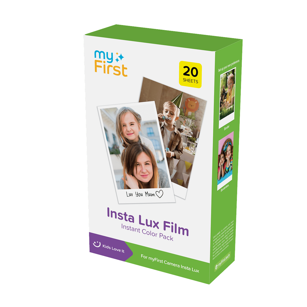 myFirst Insta Lux Film, 20 Sheets Instant Color Refill Film Cartridge Compatible with myFirst Kids Camera Insta Lux