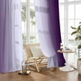 thumbnail image 4 of Purple Curtains 84 Inch Length for Living Room 2 Panel Set Purple and Grey White Window Treatment Curtains Lavender Ombre Gradient Light Filtering Curtains Modern Abstract Drapes, 4 of 7