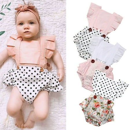 

Newborn Toddler Baby Girl Romper Ruffle Backless Bodysuit Jumpsuit Outfit Summer
