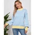 thumbnail image 3 of Cogild Women Sweaters with Multi Color Long Sleeves Striped Pullover Long Sleeves Sweaters for Womens, 3 of 6