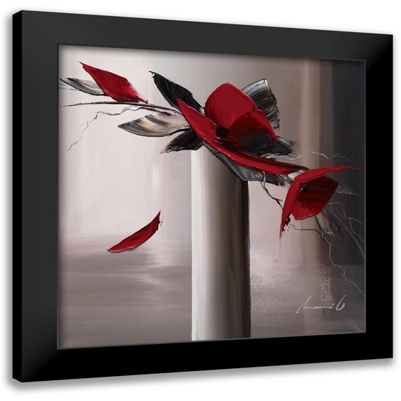 Tramoni, Oliver 12x12 Black Modern Framed Museum Art Print Titled - En rouge et gris I