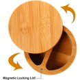 thumbnail image 4 of 2 Pieces Bamboo Salt and Spice Storage Box with Magnetic Swivel Lid Round Bamboo Pepper Box Bamboo Salt Keeper Kitchen Bamboo Salt Container for Salt Pepper (2 Storage Compartments,4.7 x 2.4 Inch), 4 of 7