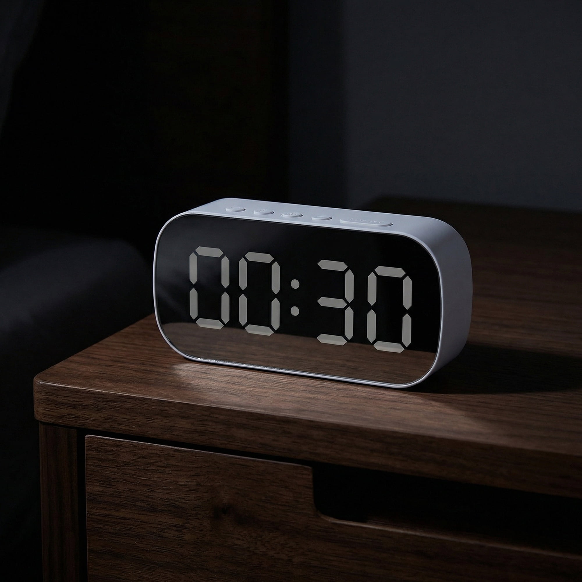 Unique Bargains Mirror Dimmable Loud Alarm Clock with Large Numbers 5.1" x 1.4" x 2.6"
